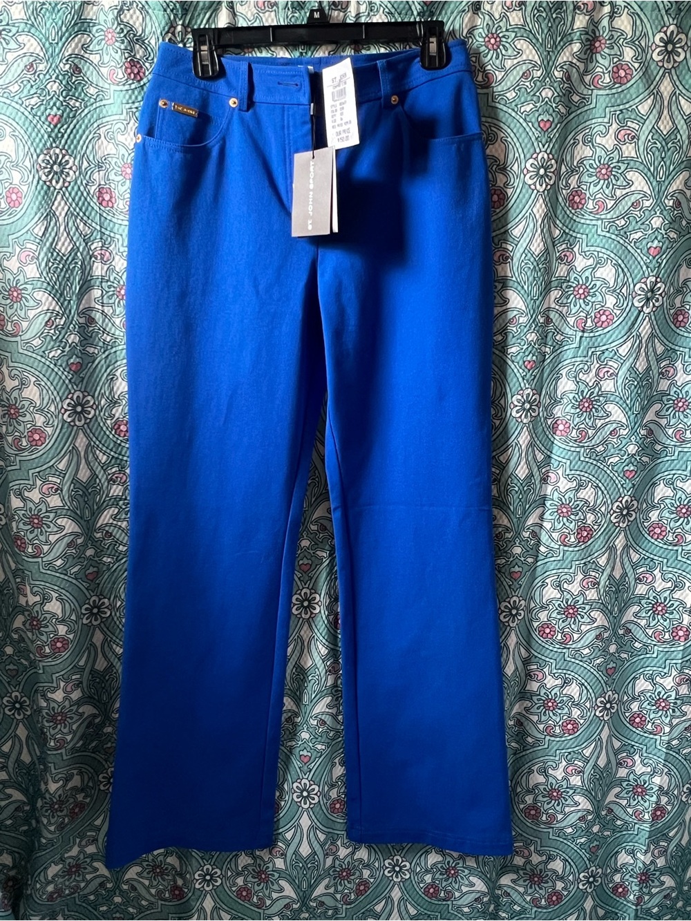 St. John Electric Blue Pocket Detail Skirt
